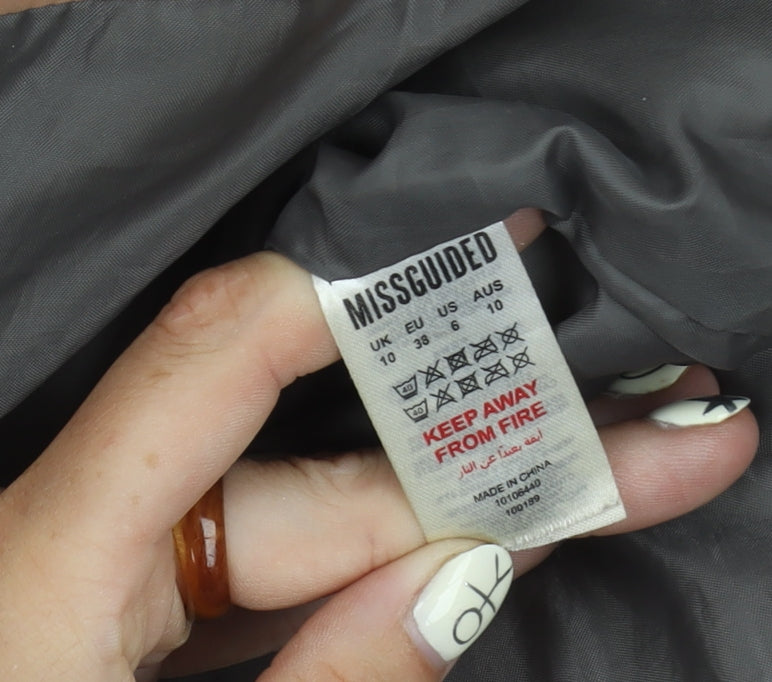 Missguided Women's Beige Puffer Jacket Size 10
