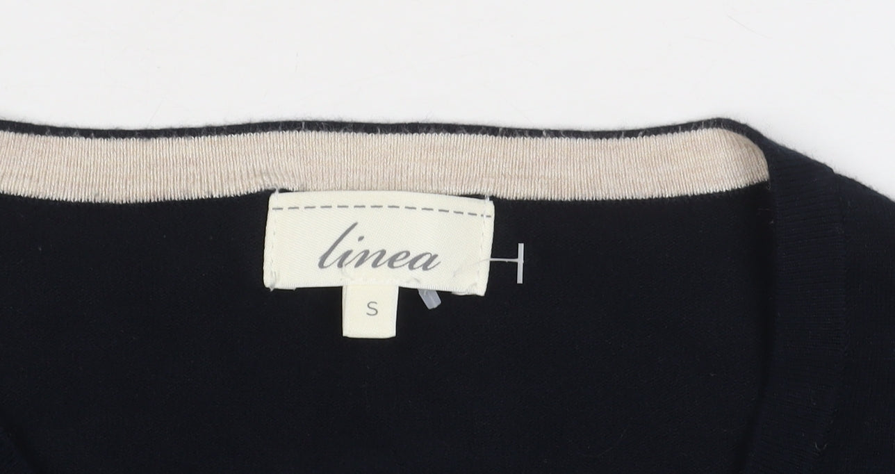 Linea Women's Black Cardigan, S, Round Neck, Casual