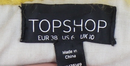 Topshop Women’s Yellow Overcoat Size 10 Regular Teddy