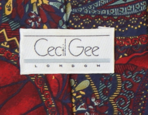 Cecil Gee Men's Red Silk Floral Tie