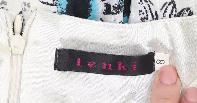 Tenki Women's Multicoloured Floral A-Line Dress - Size 8