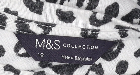 Marks & Spencer Women's Black Animal Print T-Shirt