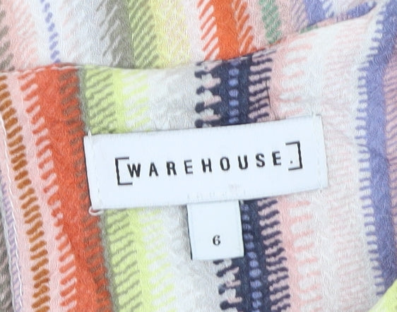 Warehouse Women's Multicoloured Striped T-Shirt, Size 6