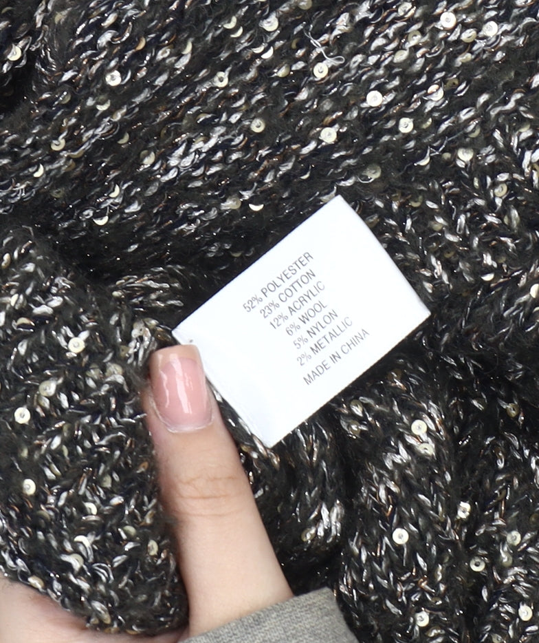 Country Casuals Women's Black Sequin Pullover Jumper XL