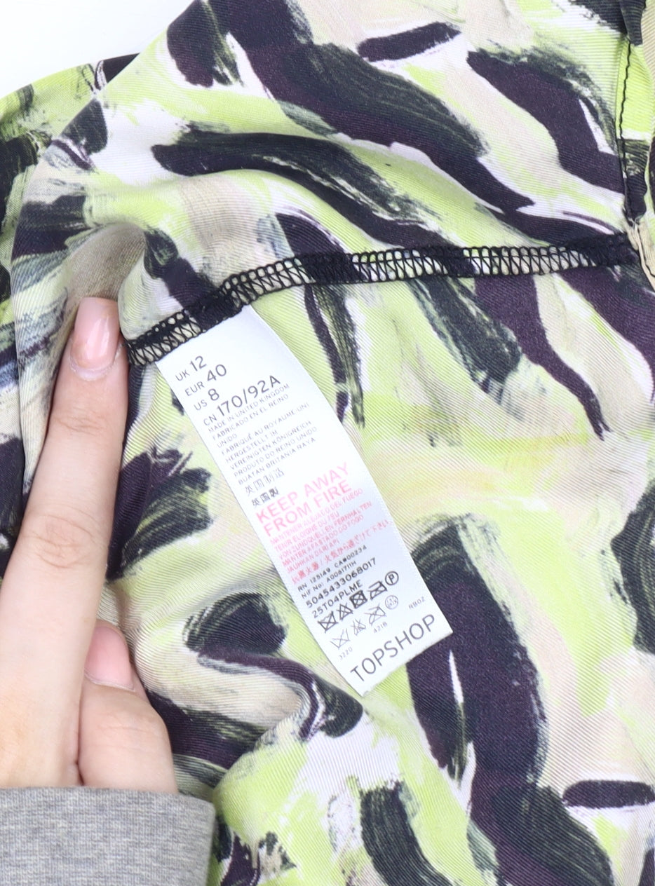 Topshop Women's Multicoloured Button-Up Shirt Size 12