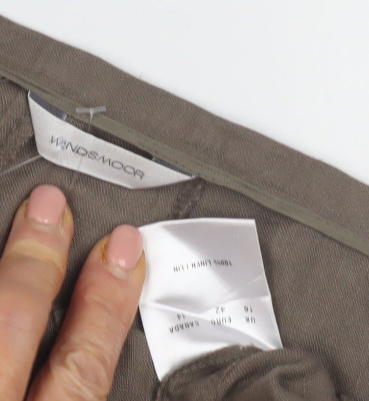 Windsmoor Women’s Brown Linen Skirt Size 14