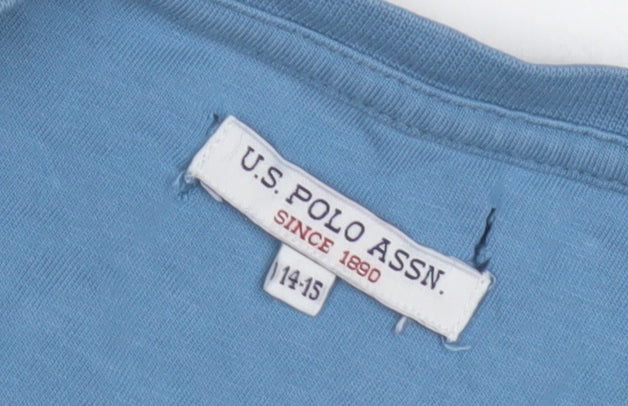 U.S. Polo Assn. Boys Blue Sports T-Shirt, Size 14-15