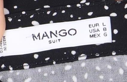 Mango Women's Black Polka Dot Button-Up Shirt Size 12