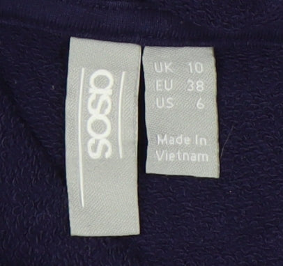 ASOS Women's Blue Cotton Pullover Hoodie Size 10