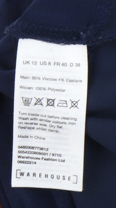Warehouse Women's Blue Button Back Blouse Size 12