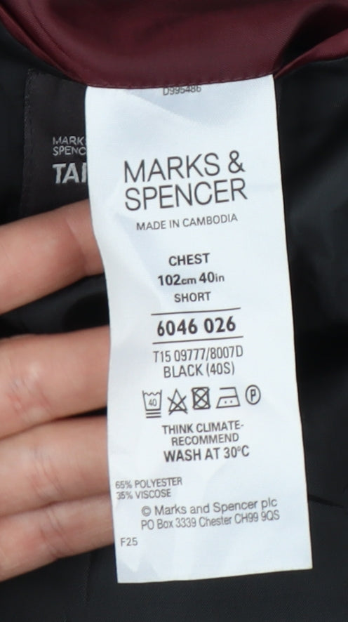 Marks & Spencer Men's Black 40S Tuxedo Blazer Formal