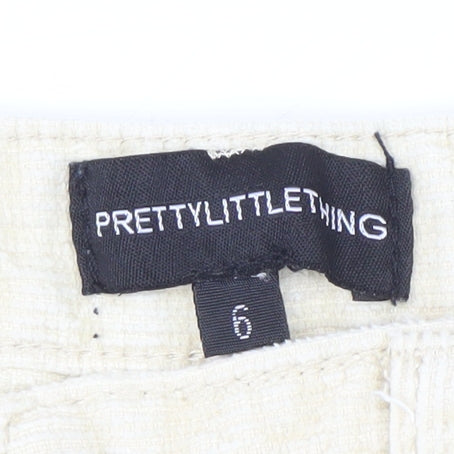 PrettyLittleThing Women's Beige Cargo Trousers Size 6