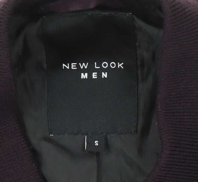 New Look Men's Purple Bomber Jacket, Size S, Casual Style