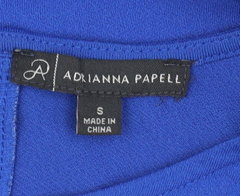 Adrianna Papell Blue Blouse, Women, Size S, Round Neck