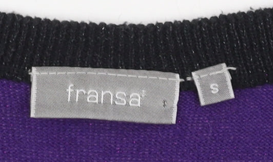Fransa Women's Purple Pullover Jumper, Size S
