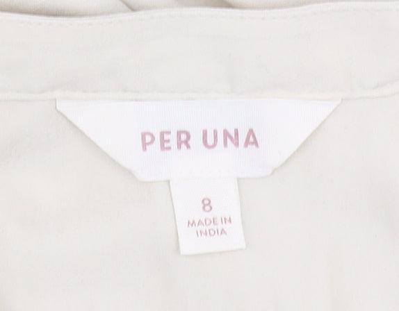 Marks & Spencer Beige Women's Blouse, Size 8, Long Sleeve