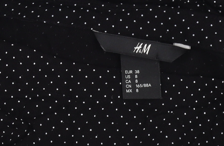 H&M Women's Black Polka Dot Blouse Size 10