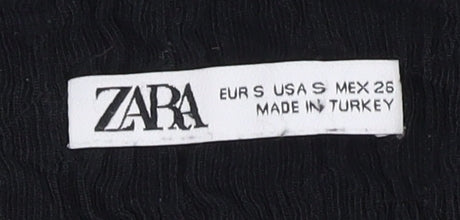 ZARA Women's Black Slim Fit T-Shirt S High Neck