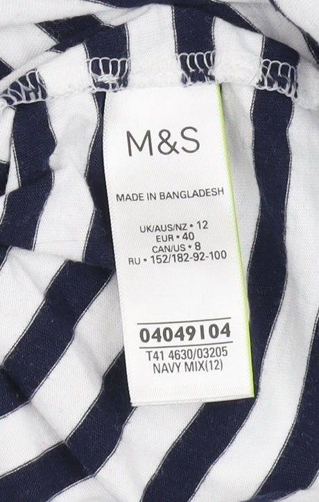 Marks and Spencer Women's Striped Ringer T-Shirt Size 12