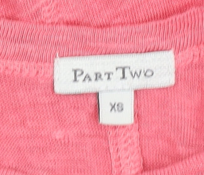 Part Two Women's XS Pink Linen Relaxed Fit T-Shirt