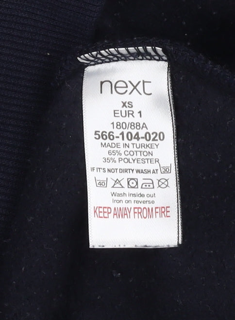 Next Men's Blue XS Pullover Hoodie with Logo
