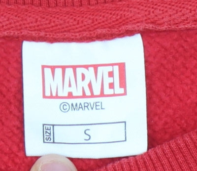Marvel Unisex Red Graphic Print Sweatshirt Size S