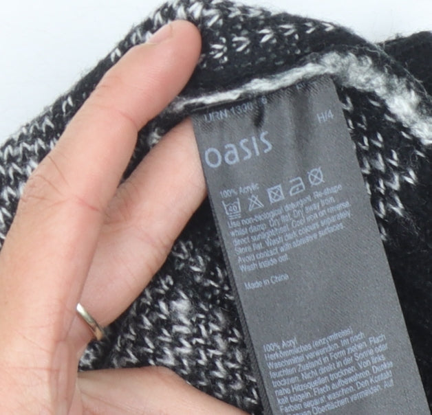 Oasis Women's Black Check Knit Jumper Size 14