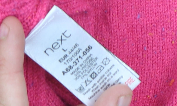 Next Women's Pink Hooded Wool Jumper, Size L