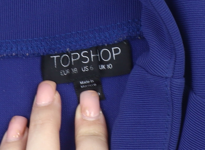 Topshop Women's Blue Bandage Short Skirt, Size 10
