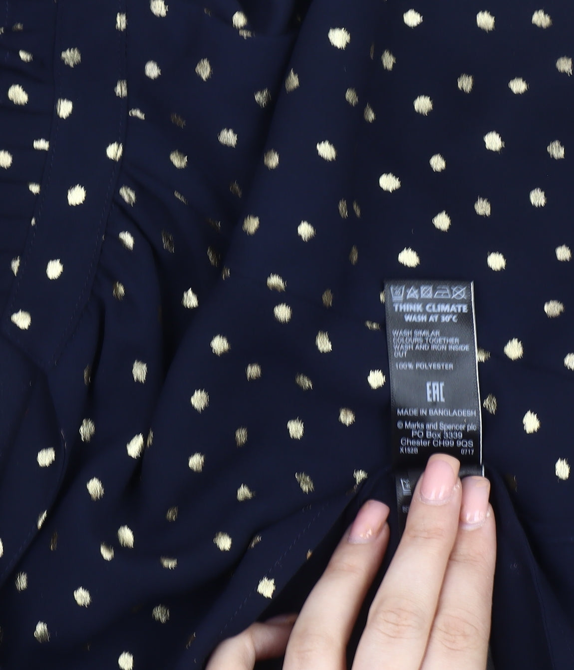 Marks & Spencer Women’s Blue Polka Dot Blouse Size 12