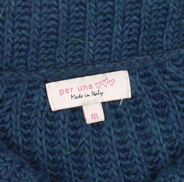 Per Una Women's Blue Cardigan - M, Knit Wool Blend