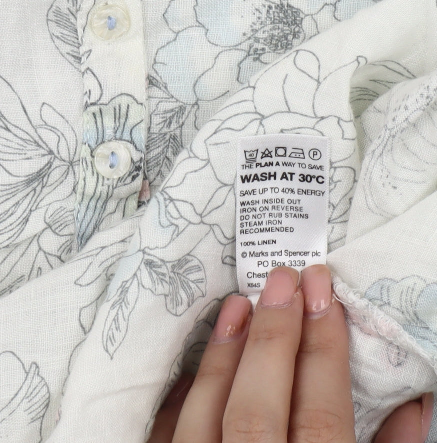 Marks and Spencer Floral Linen Blouse