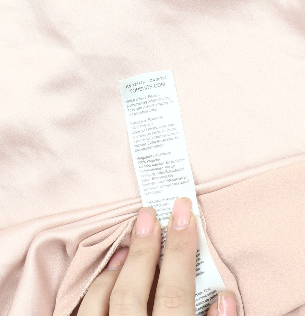 Topshop Women Pale Pink Slip Dress Size 10