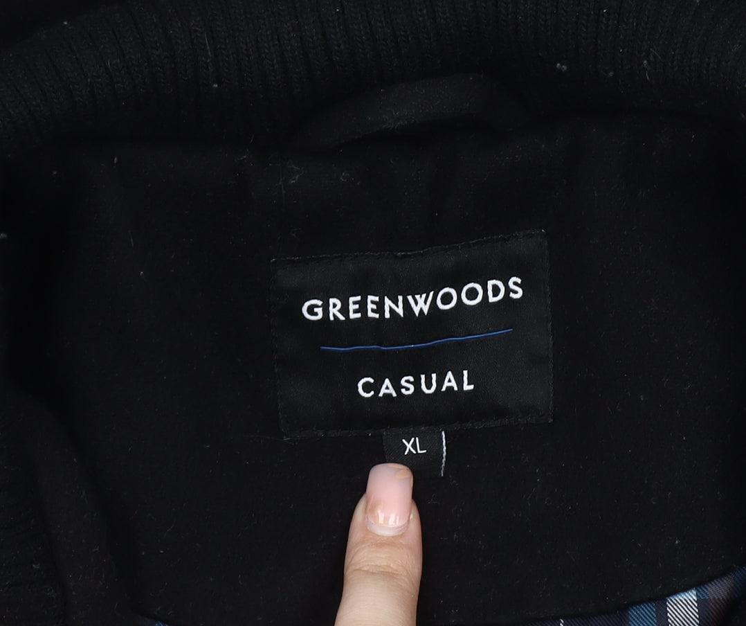 Greenwoods Men's Black XL Casual Zip Jacket