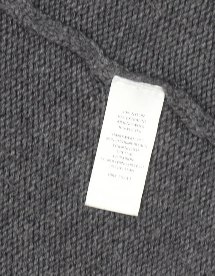 Cynthia Rowley Women's Grey Open Knit Open Front Cardigan L