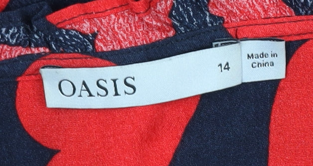 Oasis Women's Multicoloured Heart Blouse Size 14