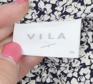 Vila Women's Floral Multicoloured Blouse Size 12