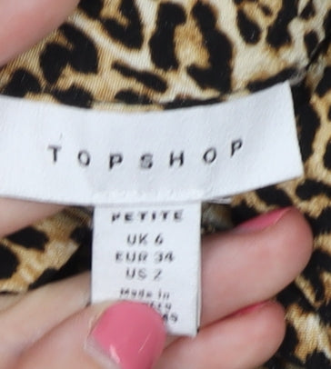 Topshop Women’s Multicoloured Animal Print Midi Dress Size 6
