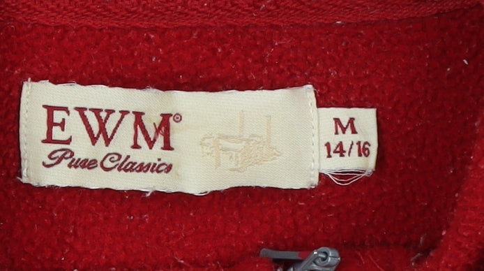 EWM Women's Red Fleece Jacket Size M 14/16