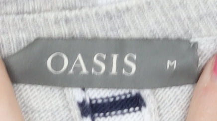 Oasis Women’s Grey Striped Pullover Jumper M