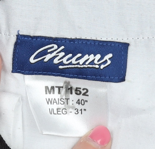 Chums Mens Black Straight Trousers - Size 40