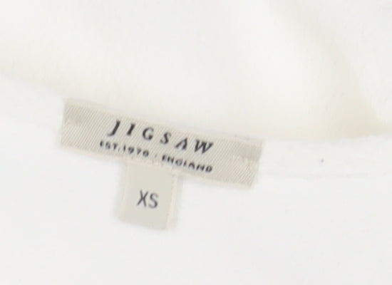 Jigsaw Women's White Wrap Top XS Kimono Sleeve