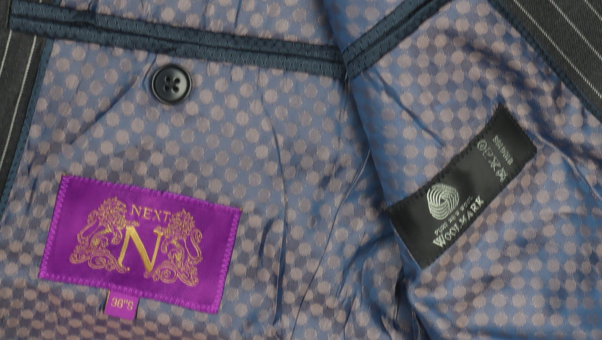 Next Men's Black Striped Blazer 36S Classic