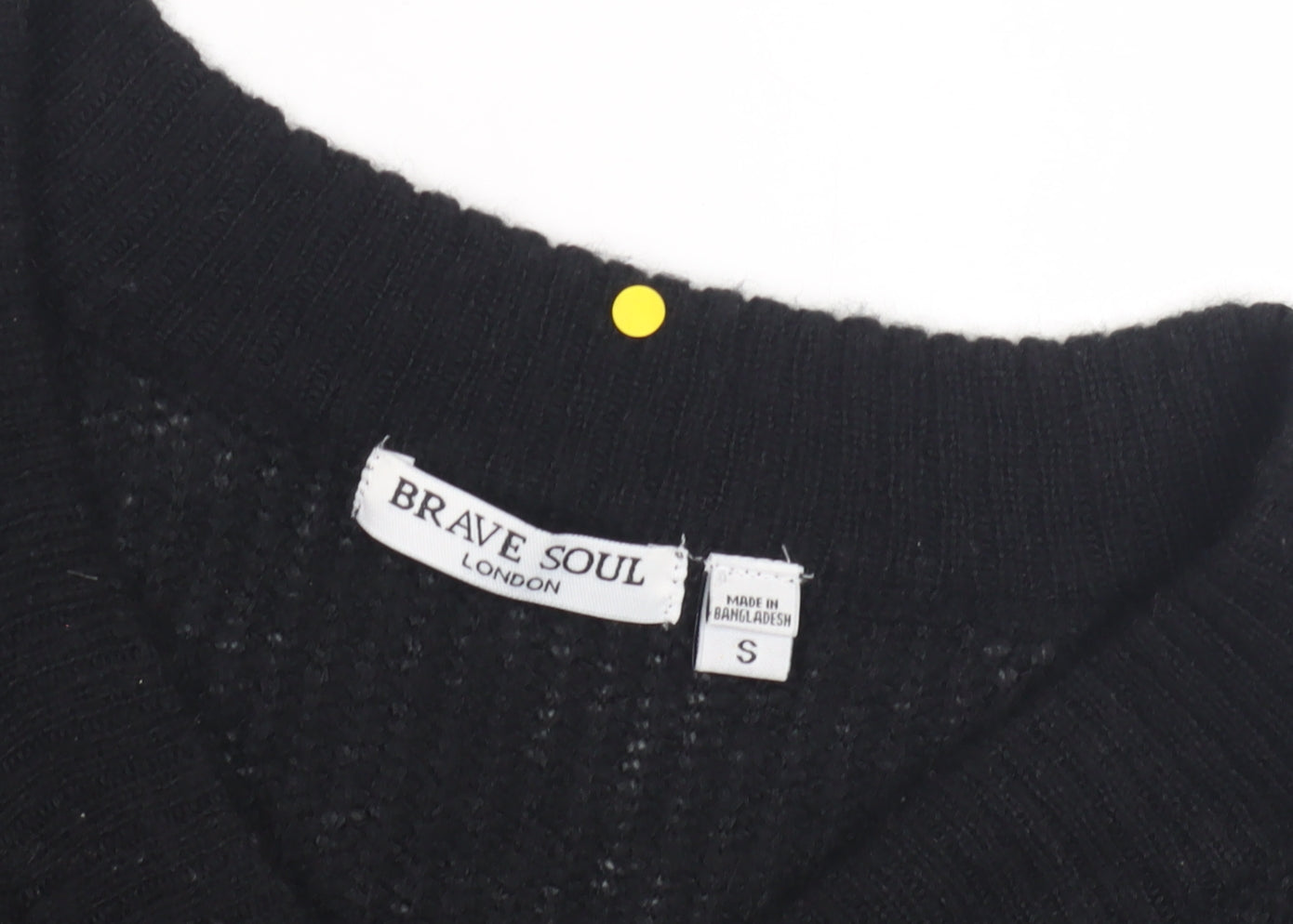 Brave Soul Women's Black V-Neck Pullover Jumper S