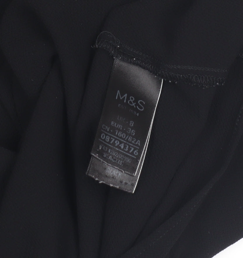 Marks and Spencer Women's Black T-Shirt, Size 8