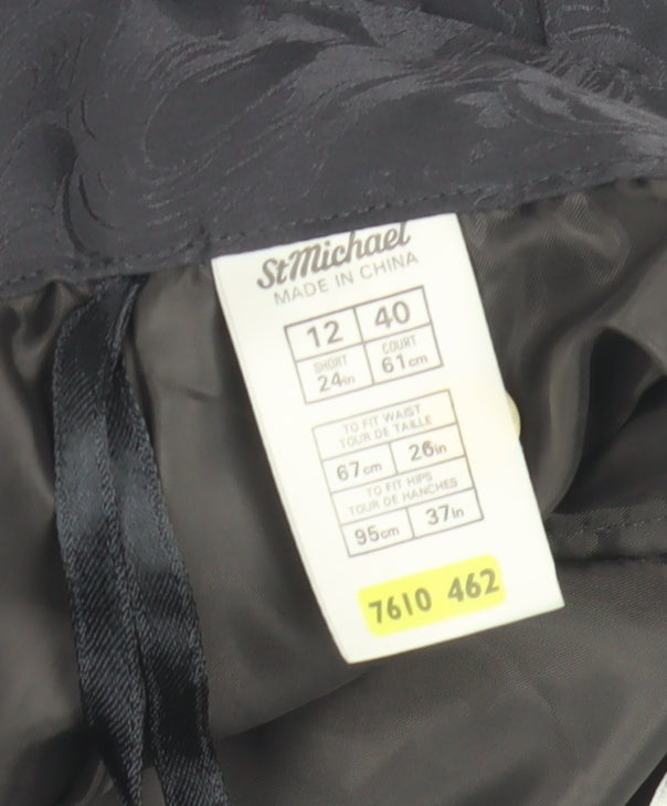 St Michael Women's Black Size 12 Pencil Skirt