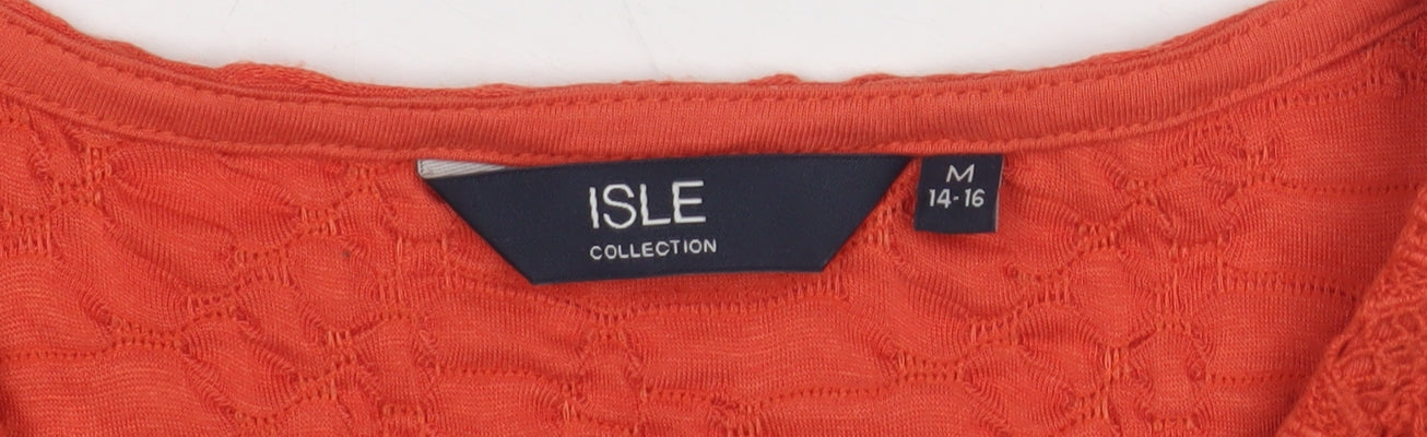 Isle Women's Orange Lace T-Shirt, Size M