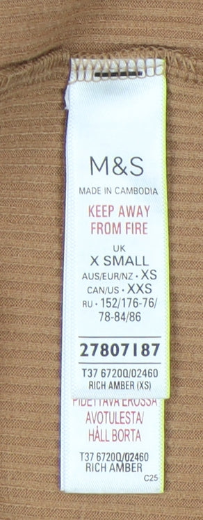 Marks & Spencer Brown XS Midi Bodycon Dress