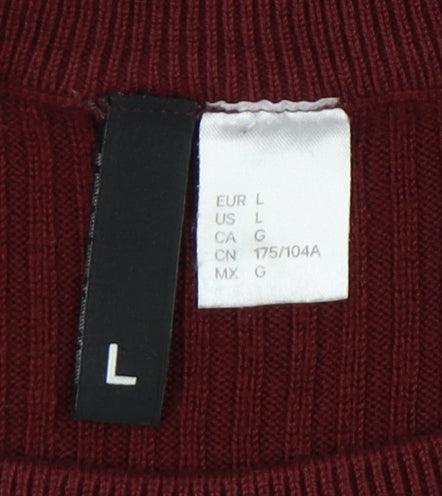 H&M Women's Multicoloured Striped Pullover Jumper, Size L