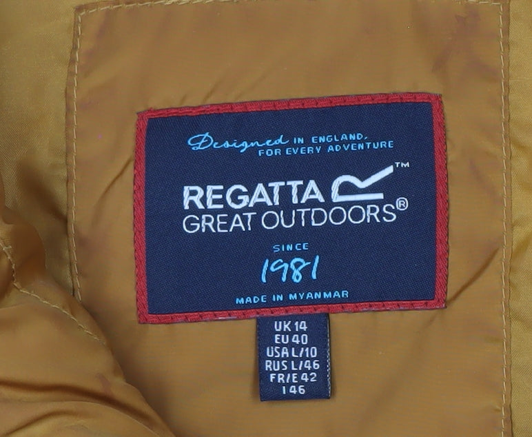 Regatta Women's Orange Puffer Jacket Size 14 Hooded